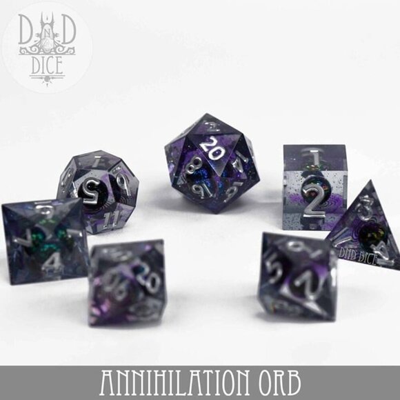 NEW - Dice Set - Annihilation Orb - Handmade - 7 Resin Dice - Dungeons & Dragons - Picture 4 of 5